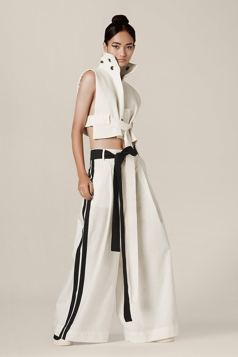 Neve Trousers Bottoms by Chola in white color for women in Singapore