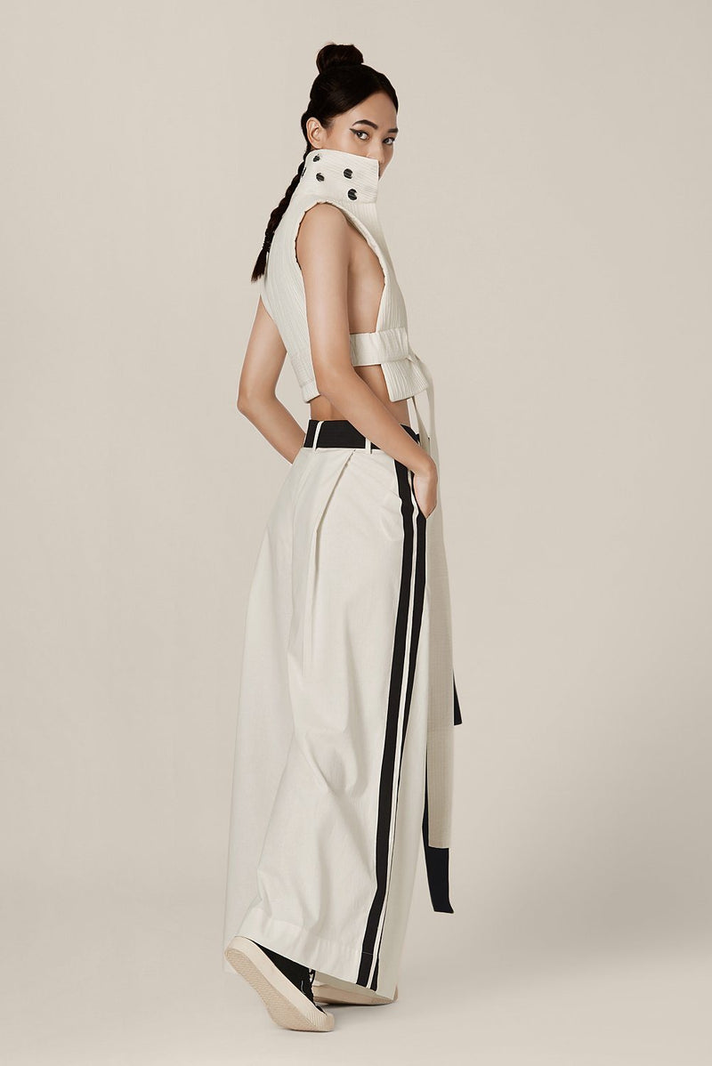 Neve Trousers Bottoms by Chola in white color for women in Singapore