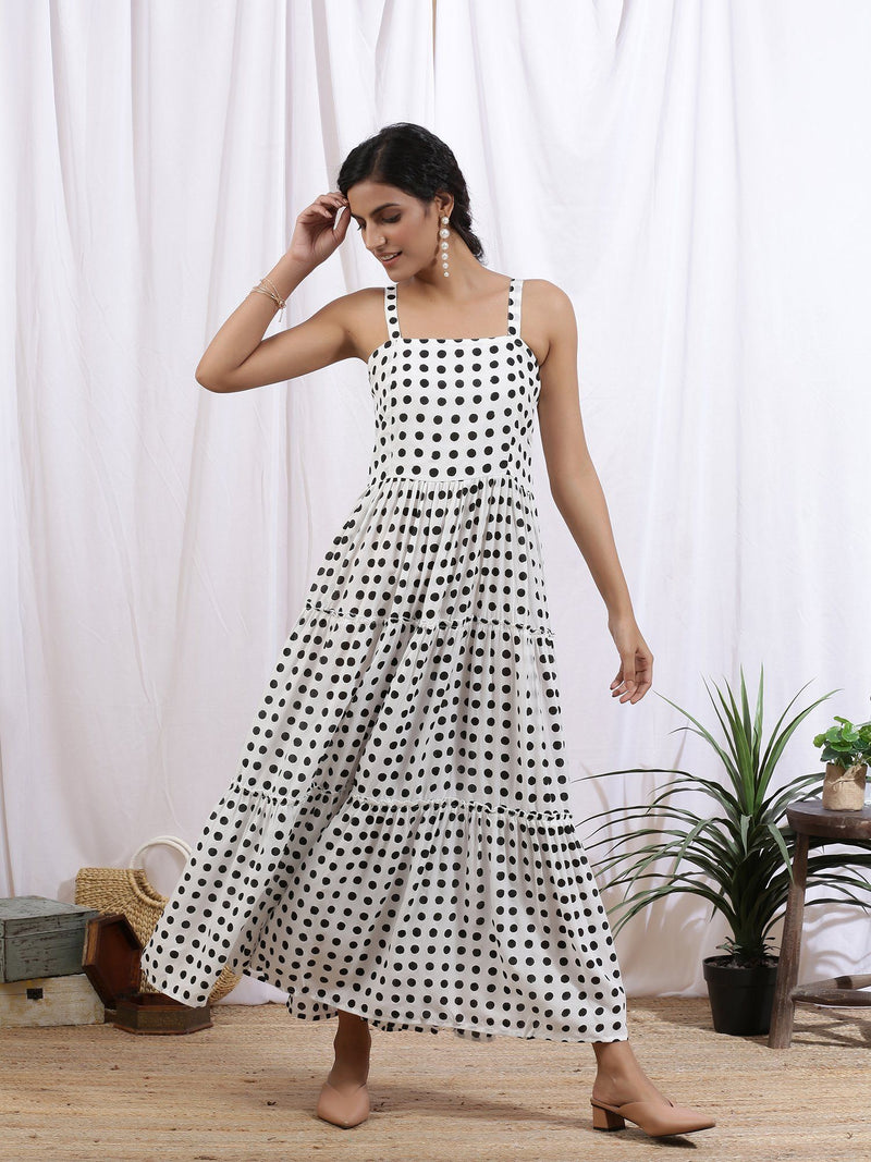 Noir Polka Dress Fashion Marche