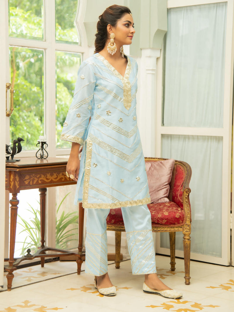 Noor - Amber Gota Set Noor - Amber Gota Salwar Suit Set by Maison Shefali by Maison Shefali for women in Singapore