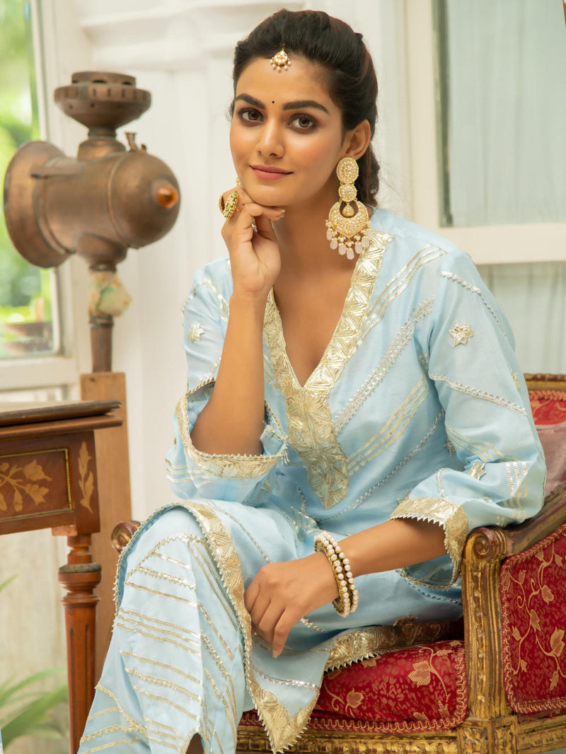 Noor - Amber Gota Set Noor - Amber Gota Salwar Suit Set by Maison Shefali by Maison Shefali for women in Singapore