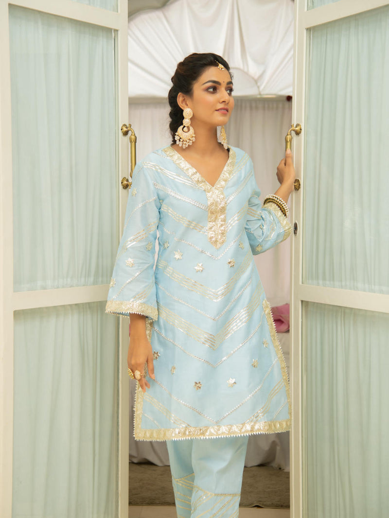 Noor - Amber Gota Set Noor - Amber Gota Salwar Suit Set by Maison Shefali by Maison Shefali for women in Singapore