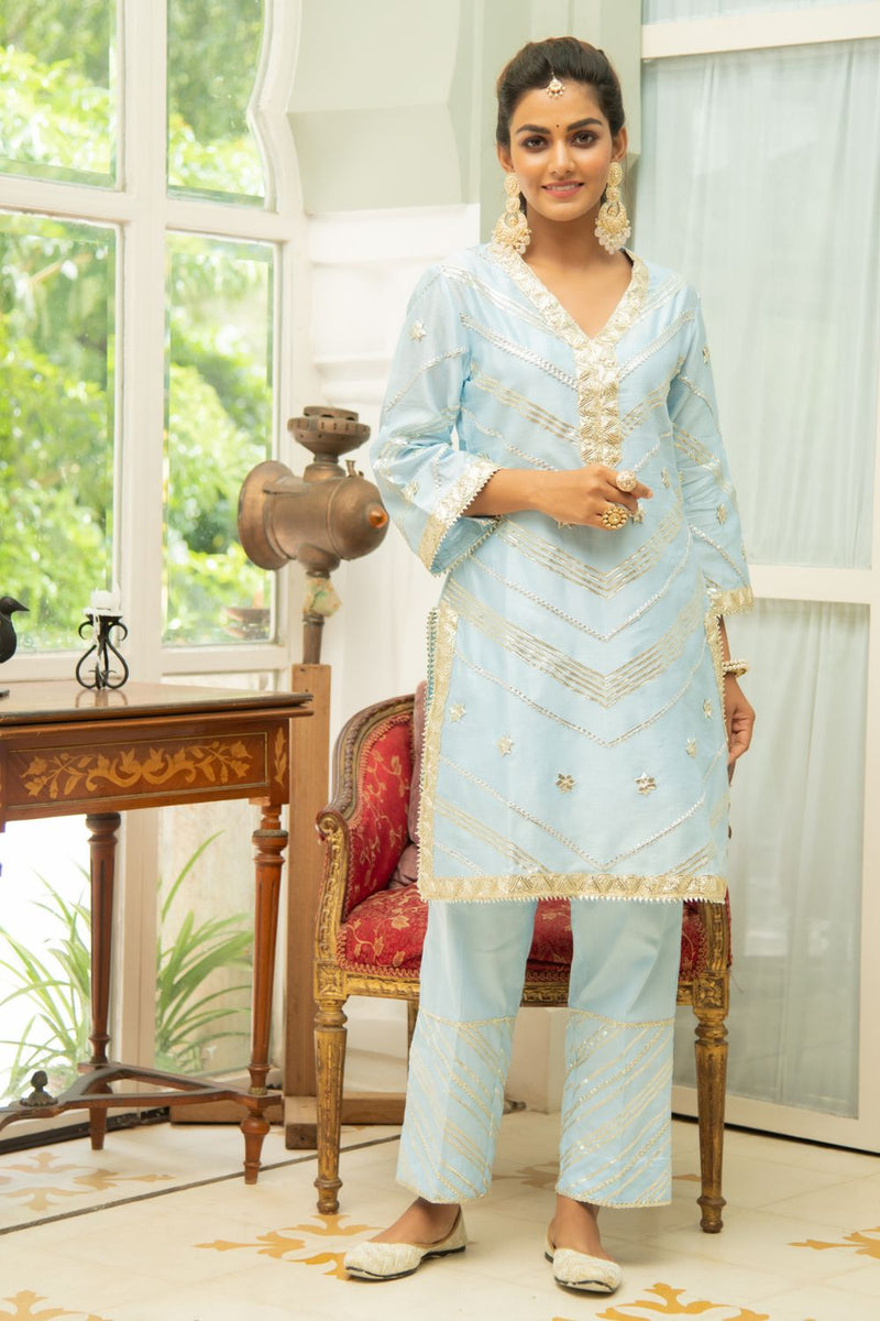 Noor - Amber Gota Set Noor - Amber Gota Salwar Suit Set by Maison Shefali by Maison Shefali for women in Singapore
