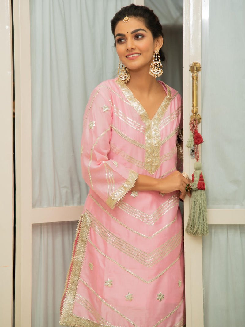 Noor Gulabari Gota Work Set Noor Gulabari Gota Work Salwar Suit Set by Maison Shefali by Maison Shefali for women in Singapore