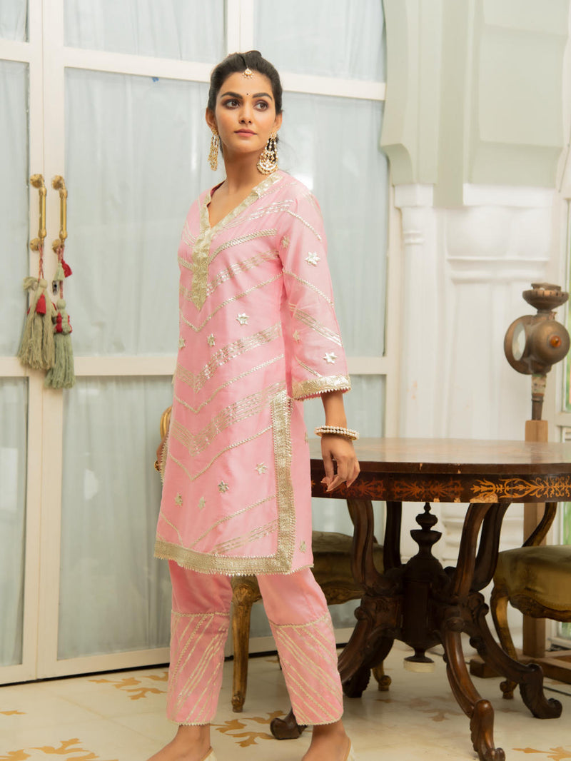 Noor Gulabari Gota Work Set Noor Gulabari Gota Work Salwar Suit Set by Maison Shefali by Maison Shefali for women in Singapore