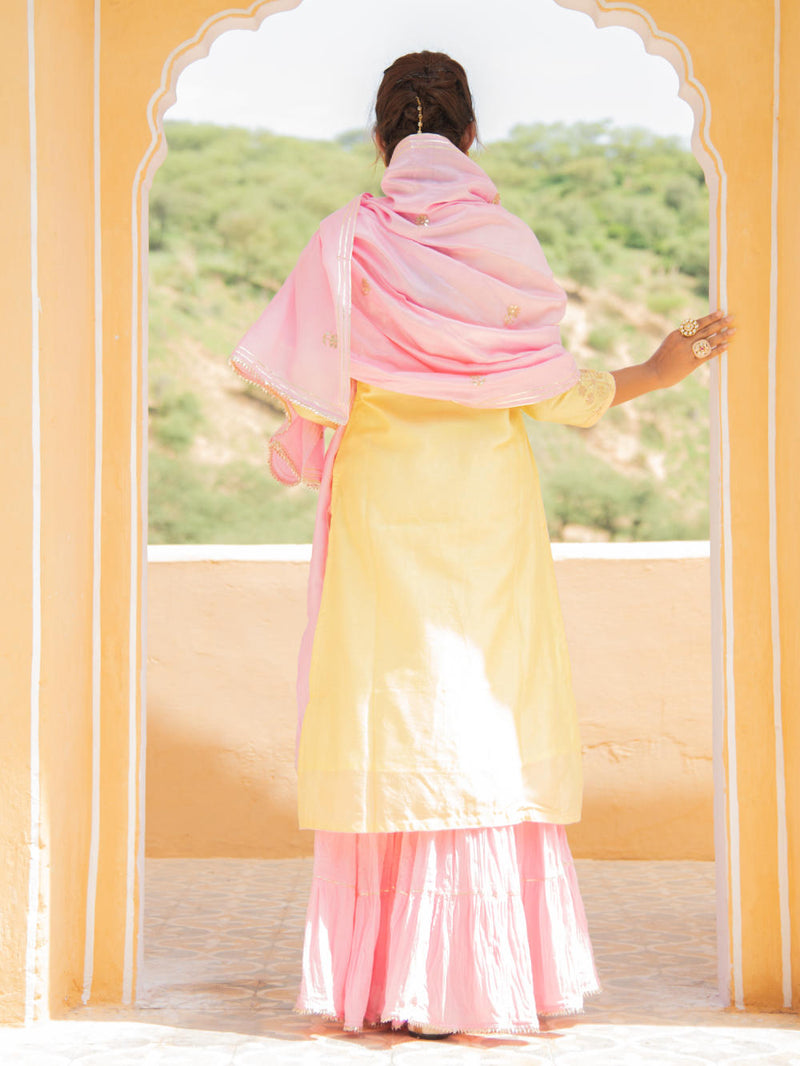 Noor Haldi Gulaab Sharara Set Noor Haldi Gulaab Sharara Salwar Suit Set by Maison Shefali by Maison Shefali for women in Singapore