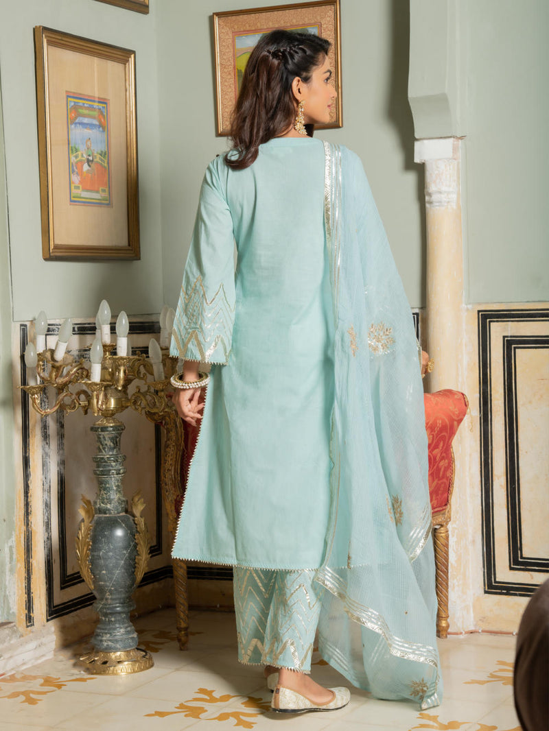 Noor Harita - Gota Lehriya Work Kurta Set Noor Harita - Gota Lehriya Work Kurta Salwar Suit Set by Maison Shefali by Maison Shefali for women in Singapore