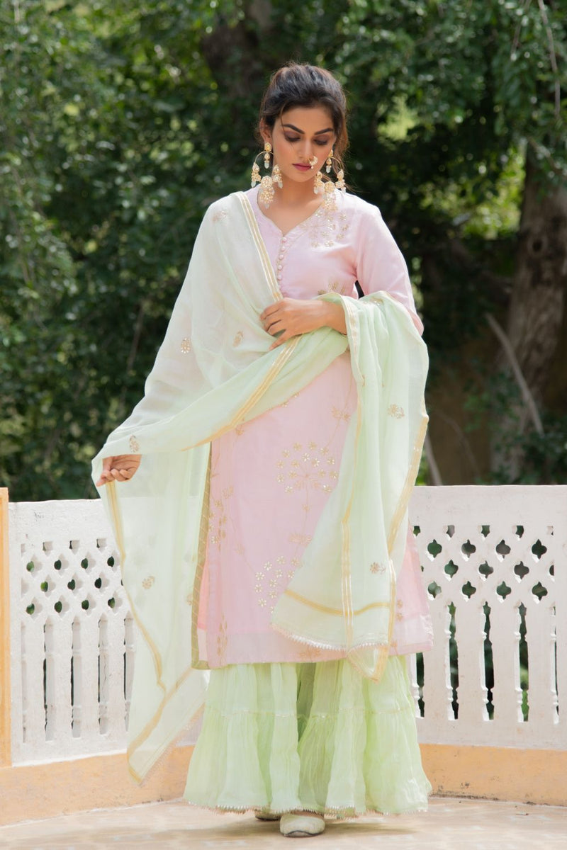 Noor Harita Gulaab Sharara Set Noor Harita Gulaab Sharara Salwar Suit Set by Maison Shefali by Maison Shefali for women in Singapore