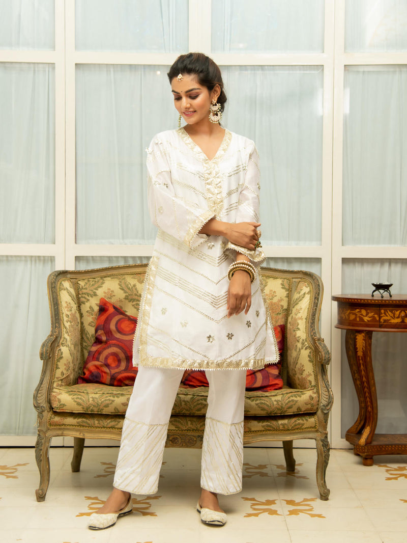 Noor Swetambari Gota Work Set Noor Swetambari Gota Work Salwar Suit Set by Maison Shefali by Maison Shefali for women in Singapore