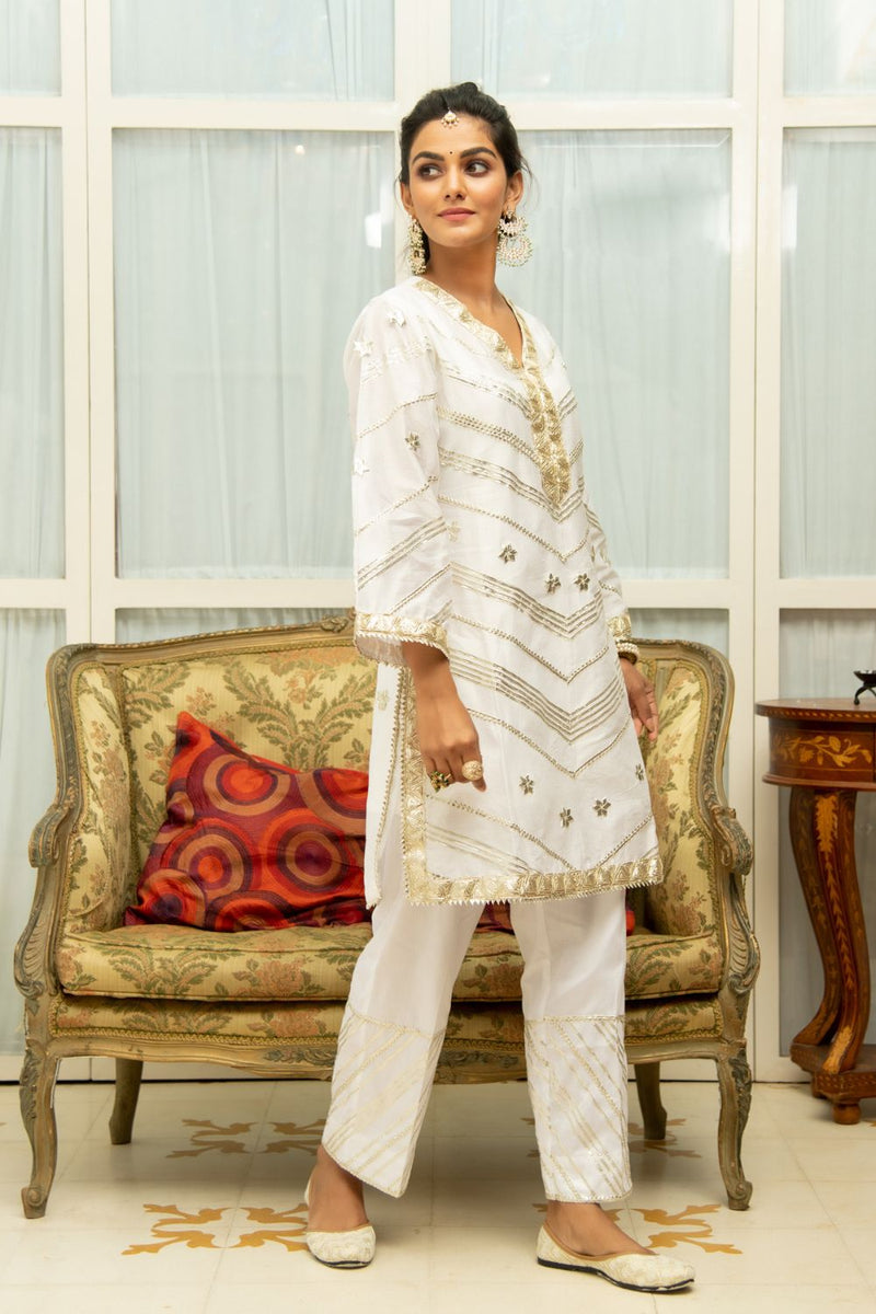 Noor Swetambari Gota Work Set Noor Swetambari Gota Work Salwar Suit Set by Maison Shefali by Maison Shefali for women in Singapore