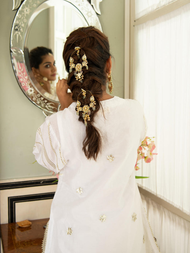 Noor Swetambari Gota Work Set Noor Swetambari Gota Work Salwar Suit Set by Maison Shefali by Maison Shefali for women in Singapore