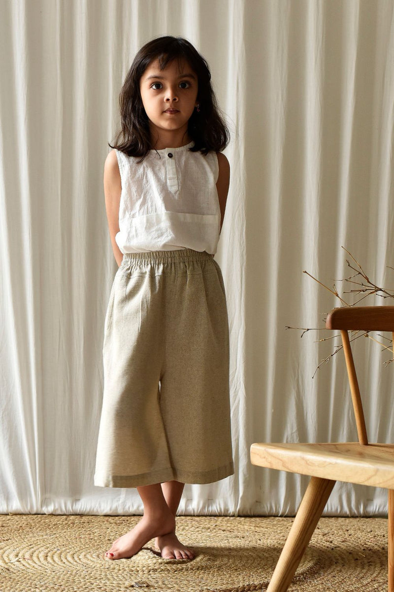 Oatmeal Pants Bottoms by Khara Kapas Kids for kids in Singapore