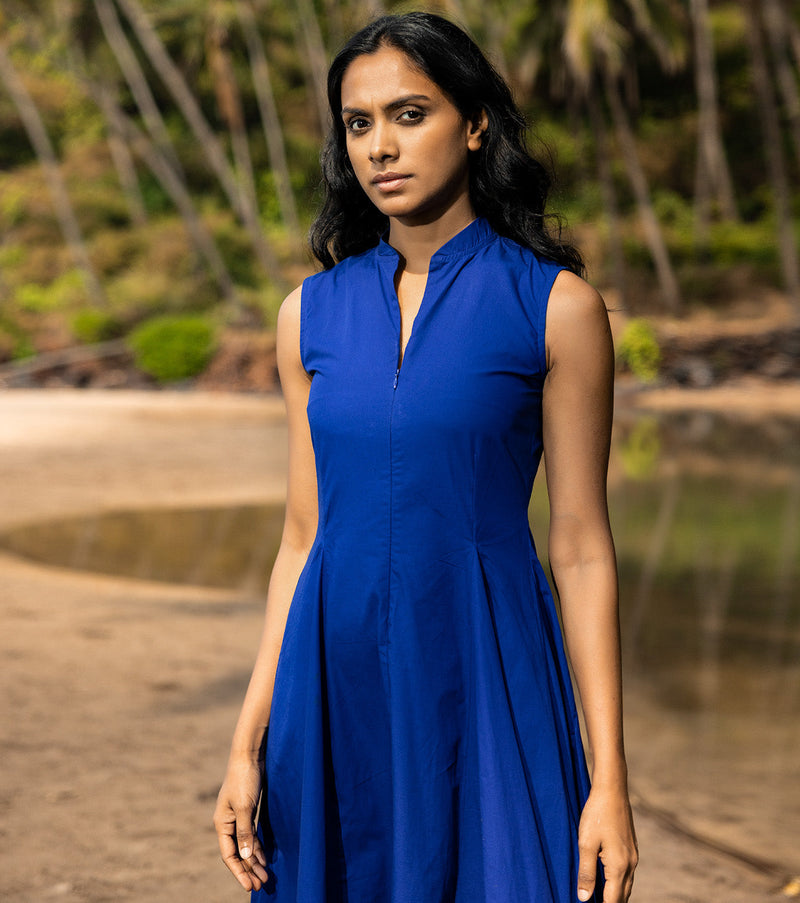 Octane Dress by Khara Kapas in blue for women in Singapore