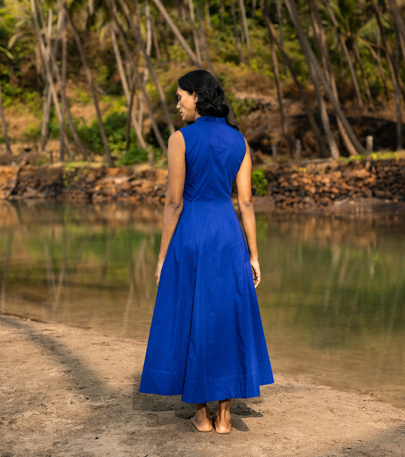 Octane Dress by Khara Kapas in blue for women in Singapore