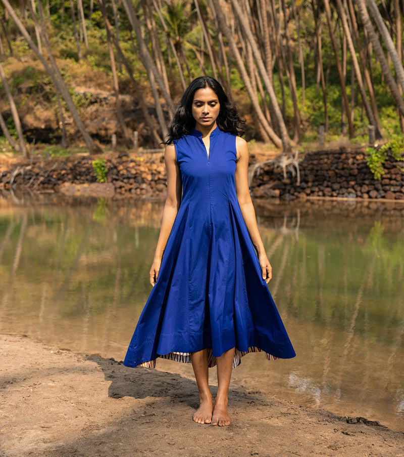 Octane Dress by Khara Kapas in blue for women in Singapore
