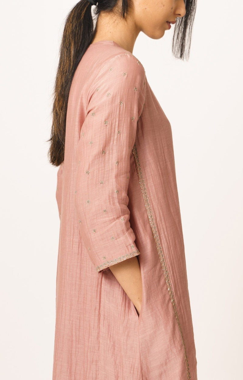 Old-rose Aayat Chanderi Kurta and Pant set Fashion DOT