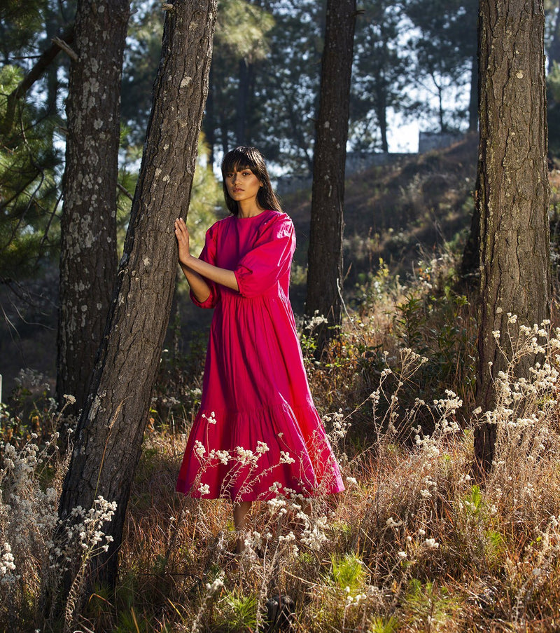 On the Edge of Soul Dress by Khara Kapas in red for women in Singapore