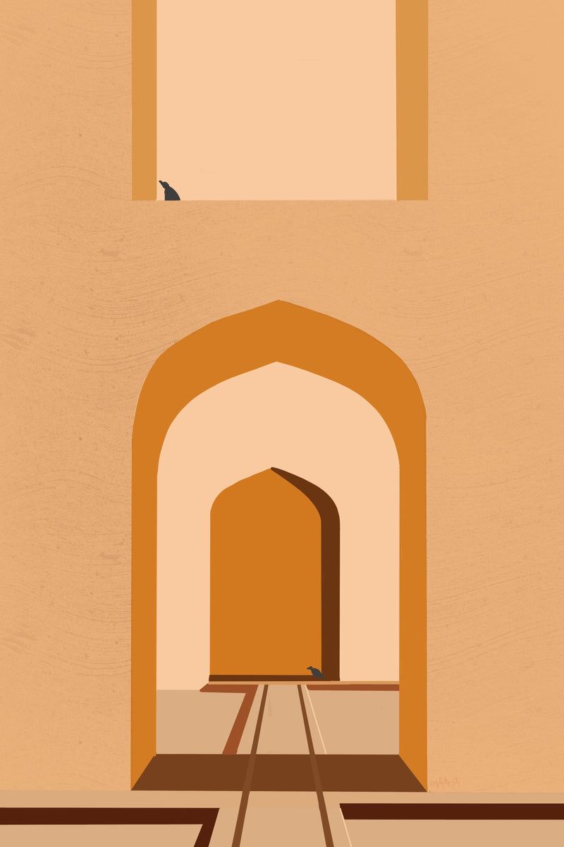 Orange Arches Art Kosha Shah 