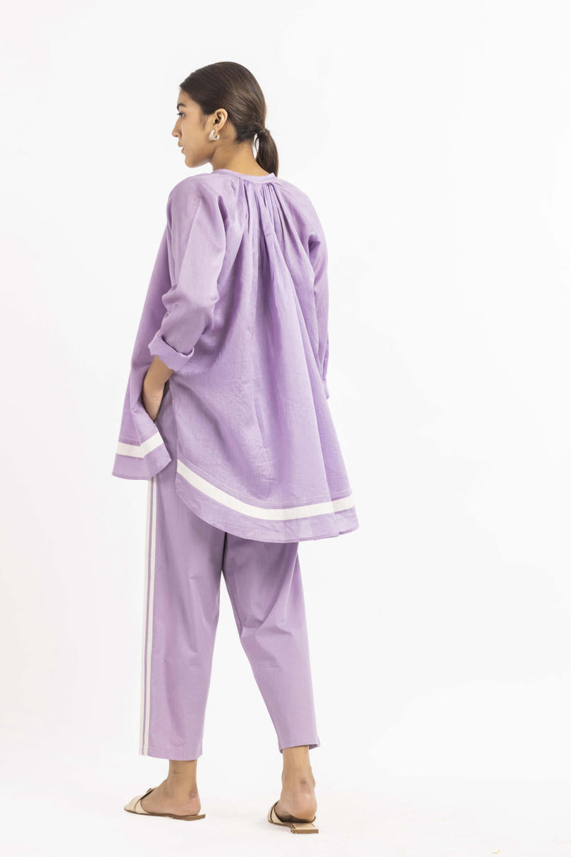 Peasant Top Co-ord Lavender Co-ord Set,Top & Tunics by THREE for women in Singapore