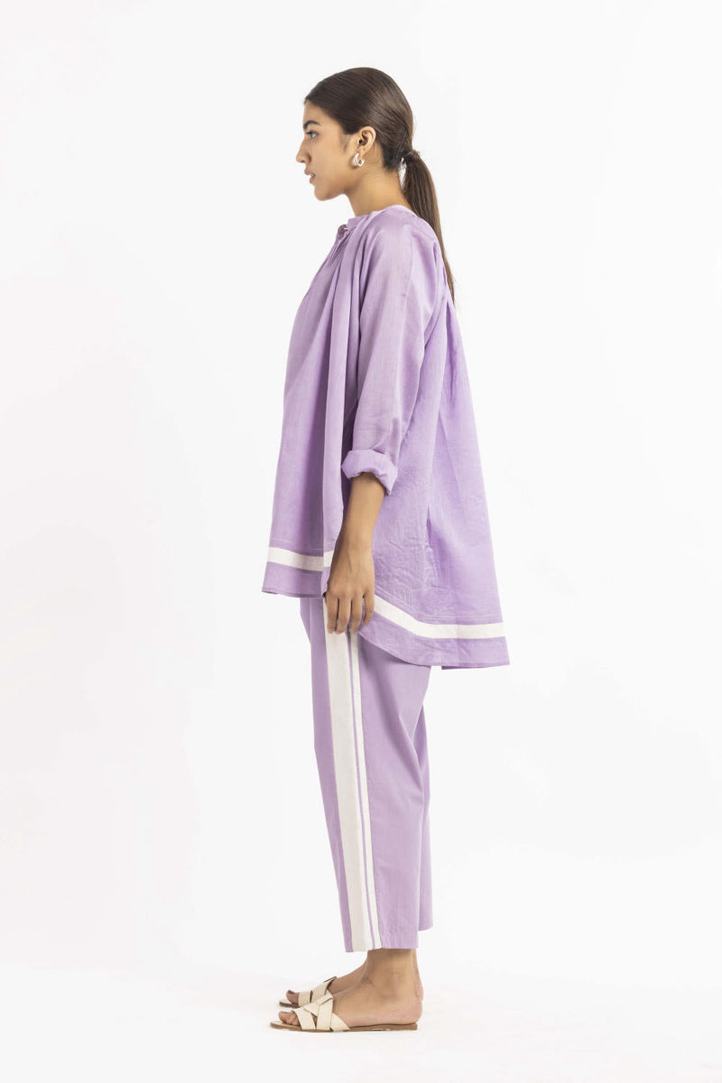 Peasant Top Co-ord Lavender Co-ord Set,Top & Tunics by THREE for women in Singapore