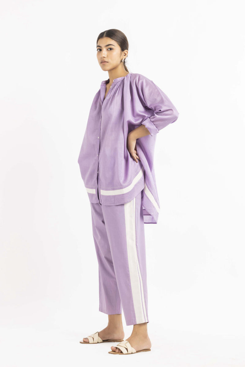 Peasant Top Co-ord Lavender Co-ord Set,Top & Tunics by THREE for women in Singapore