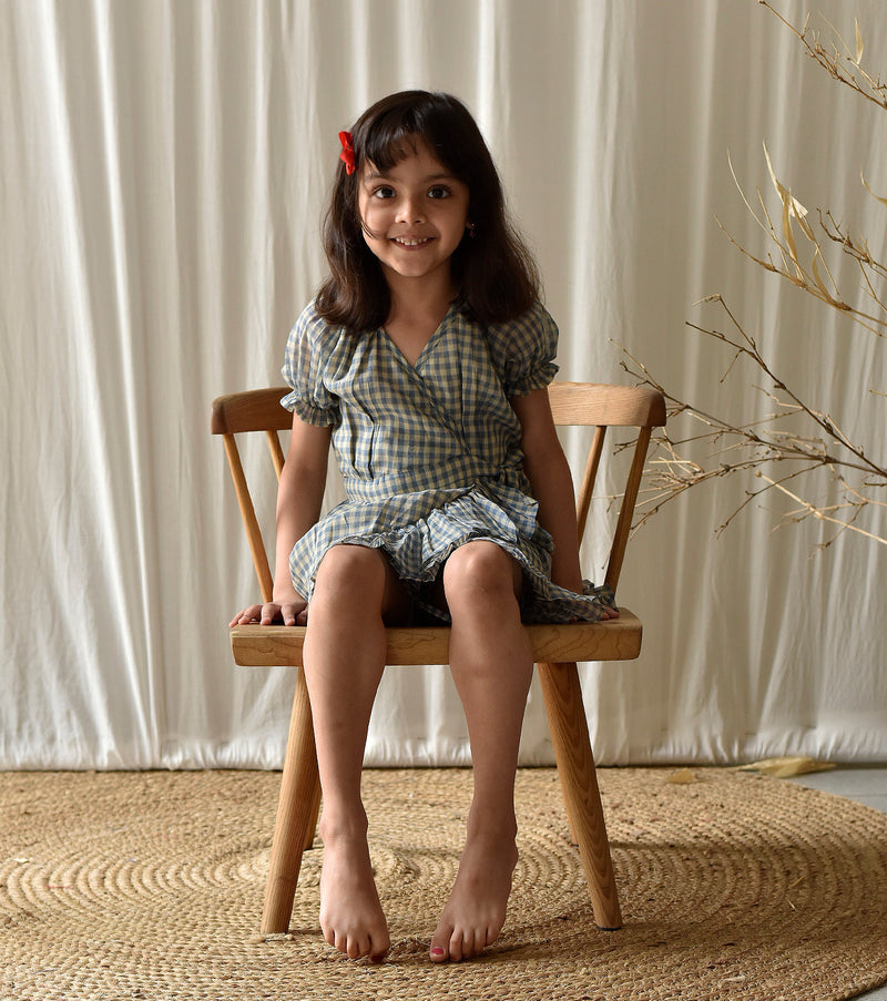 Pebble Wrap Dress by Khara Kapas Kids for kids in Singapore