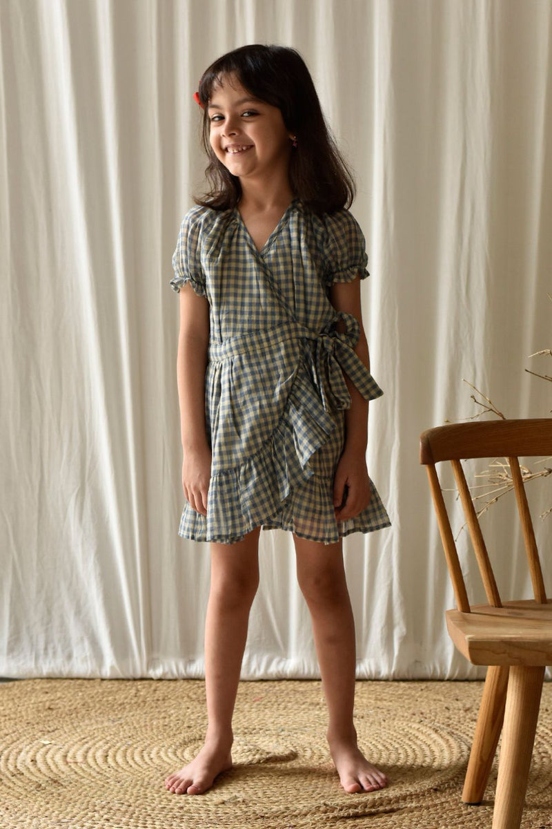 Pebble Wrap Dress by Khara Kapas Kids for kids in Singapore