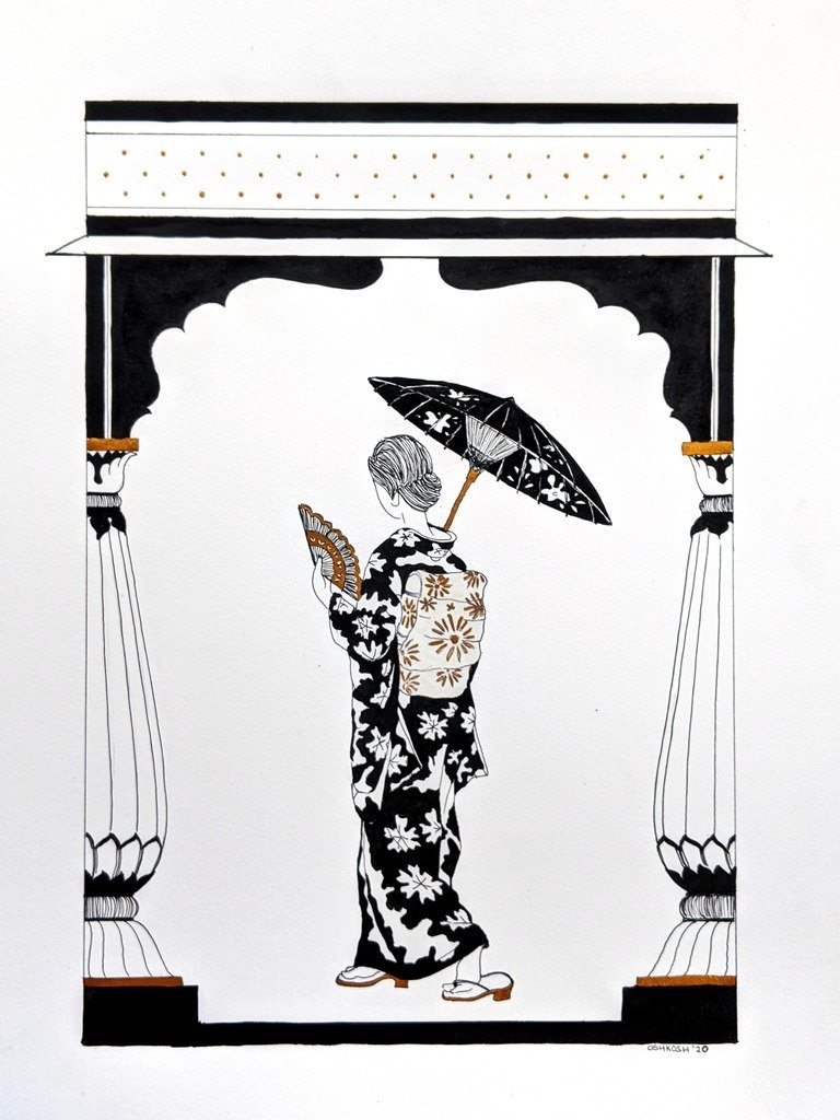 Pichwai Geisha Original Art Kosha Shah