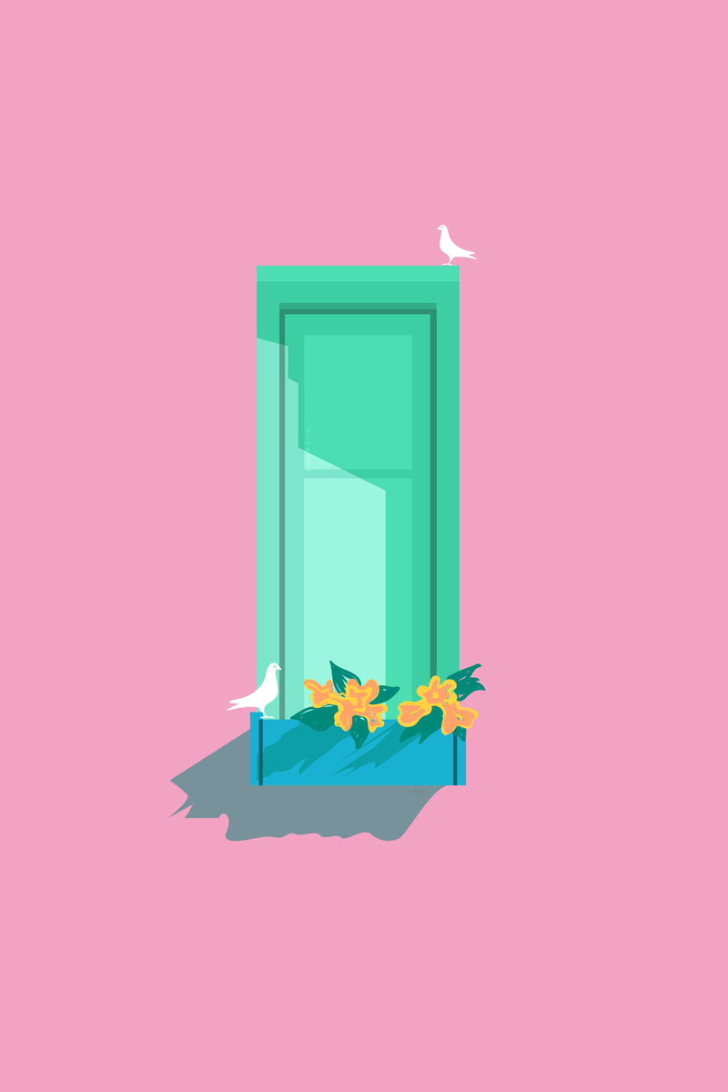 Pink Green Window Art Kosha Shah 