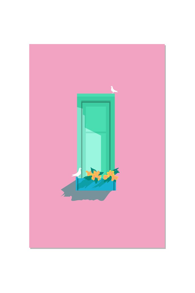 Pink Green Window Art Kosha Shah 