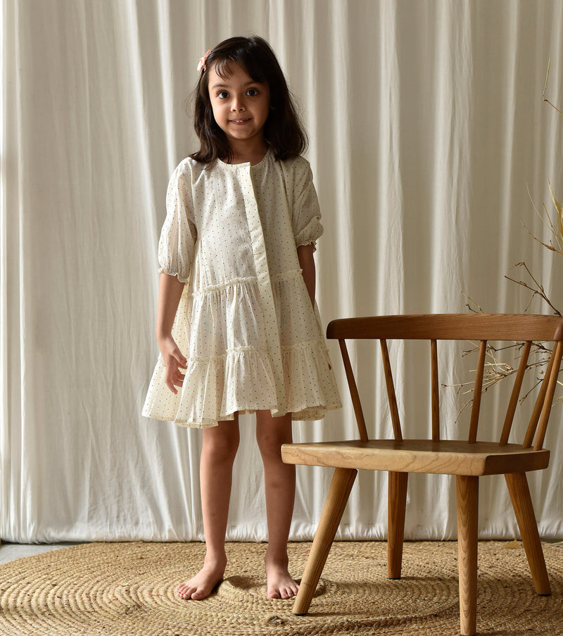 Polka Rush Frock Dress by Khara Kapas Kids for kids in Singapore