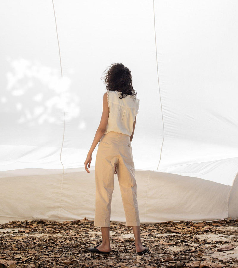 Rambling Cropped Trouser Bottoms by Khara Kapas for women in Singapore