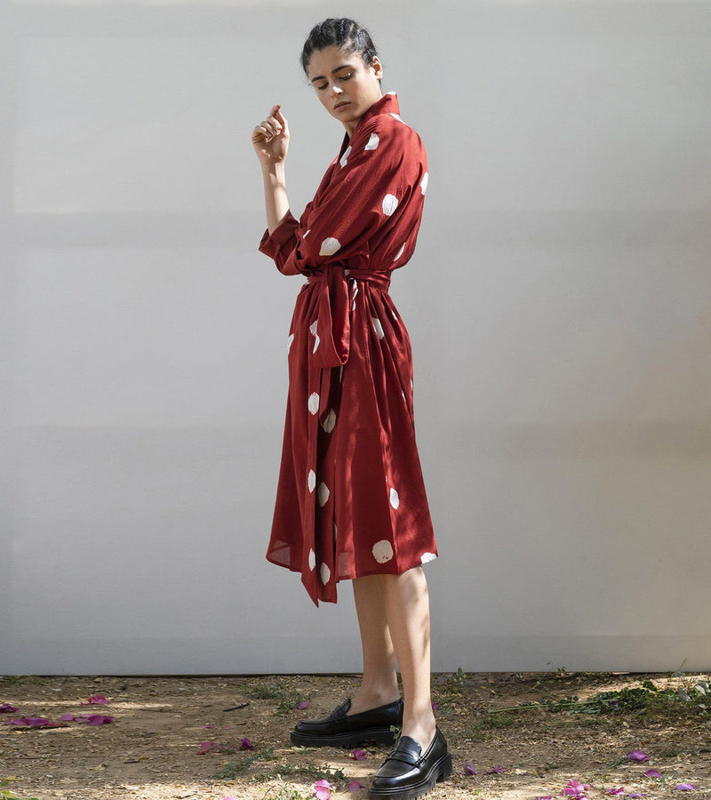 Red Cedar Wrap Dress Dress by Khara Kapas for women in Singapore