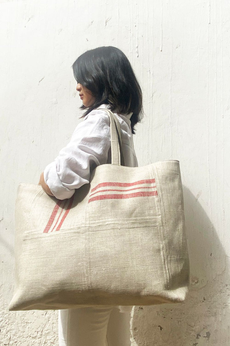 Red Nautical Bag cotton by Khara Kapas for women in Singapore