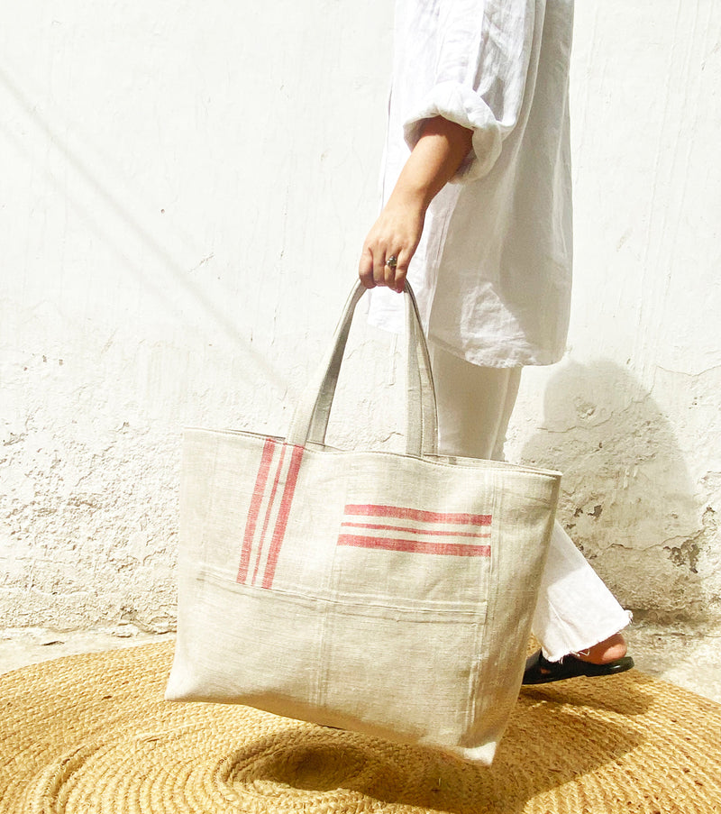 Red Nautical Bag cotton by Khara Kapas for women in Singapore