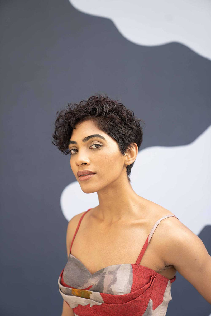 RED POPPIES JUMPSUIT Indo-Western Wear by Yam for women in Singapore