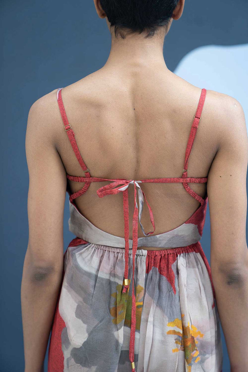 RED POPPIES JUMPSUIT Indo-Western Wear by Yam for women in Singapore