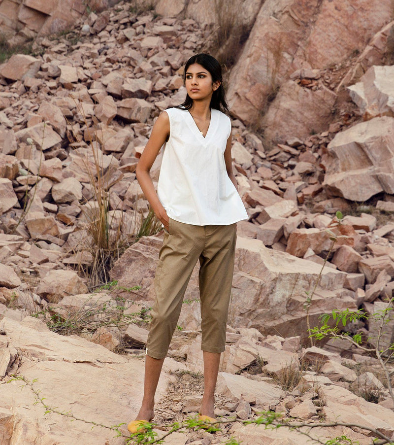 Reservations Top & Tunics by Khara Kapas in white for women in Singapore