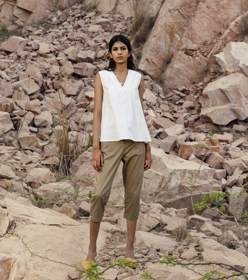 Reservations Top & Tunics by Khara Kapas in white for women in Singapore