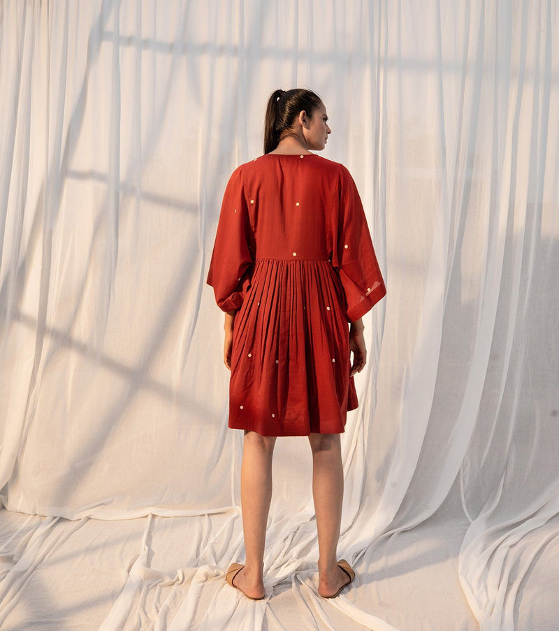Rosa Dress by Khara Kapas in red for women in Singapore