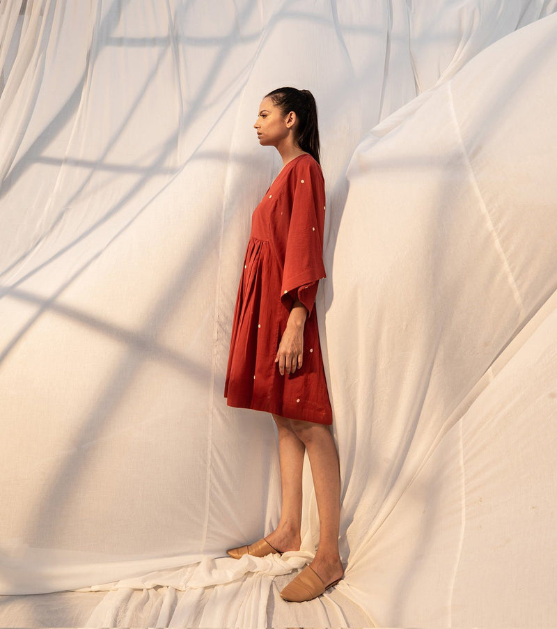 Rosa Dress by Khara Kapas in red for women in Singapore