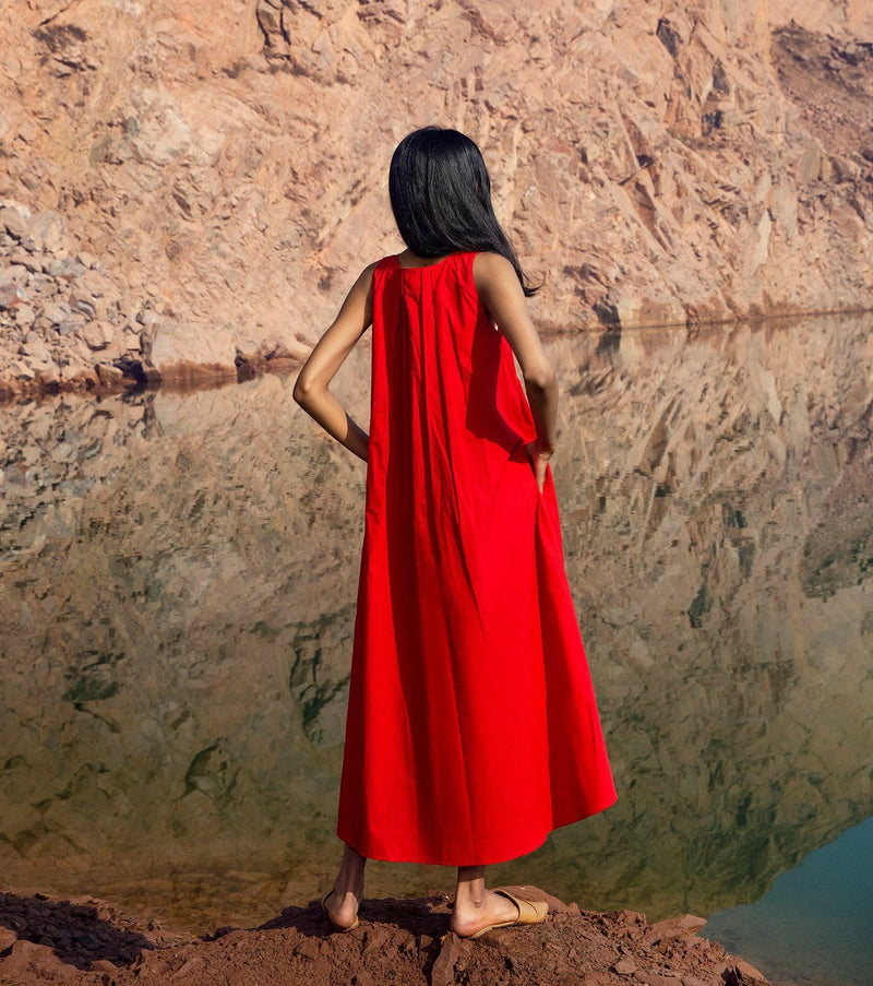 Roses Are Red Dress by Khara Kapas in red for women in Singapore