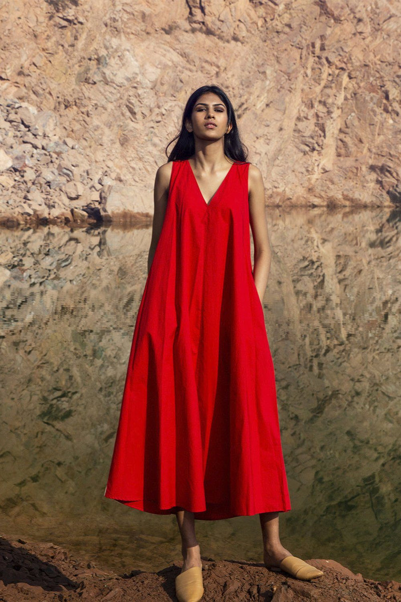 Roses Are Red Dress by Khara Kapas in red for women in Singapore