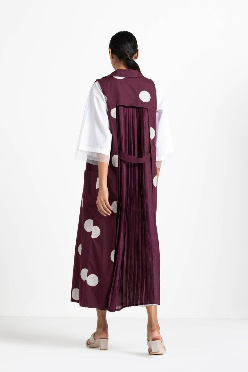 Round Neck Dress - White linen Dress by THREE for women in Singapore