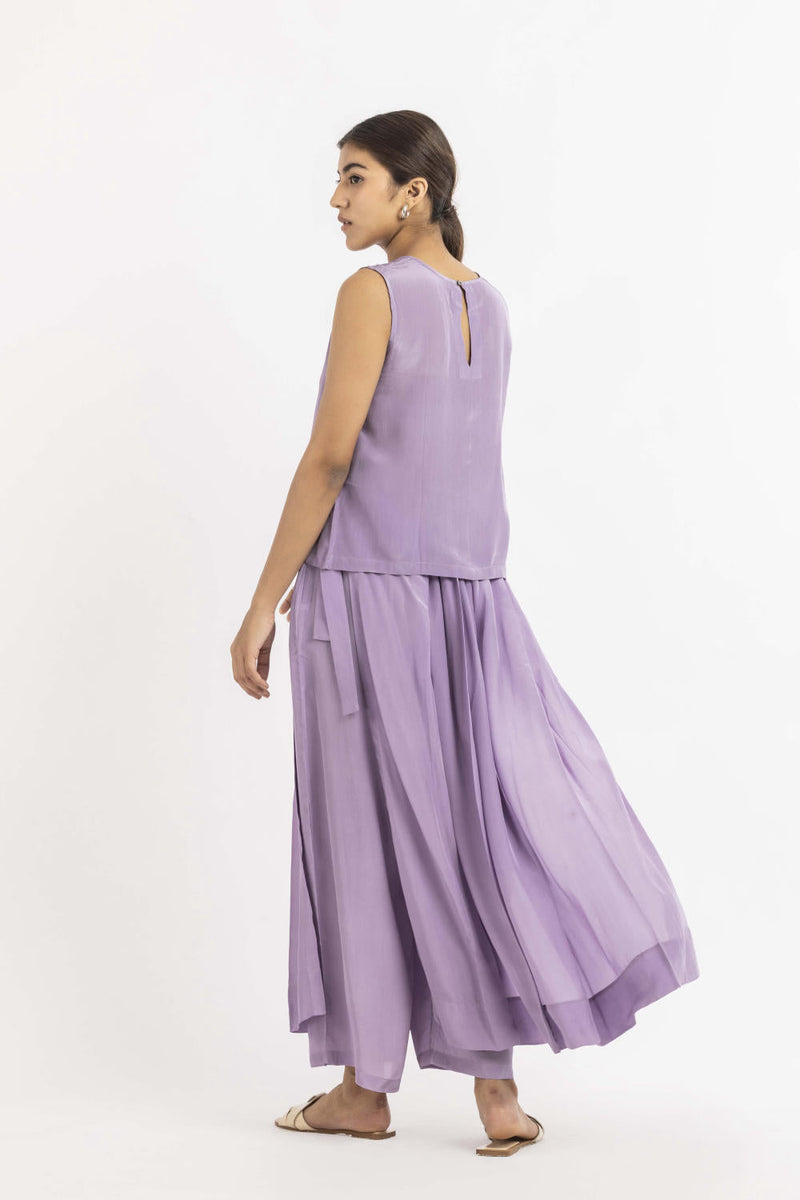 Round Neck Top Co-ord Lavender Bottoms,Co-ord Set,Top & Tunics by THREE for women in Singapore