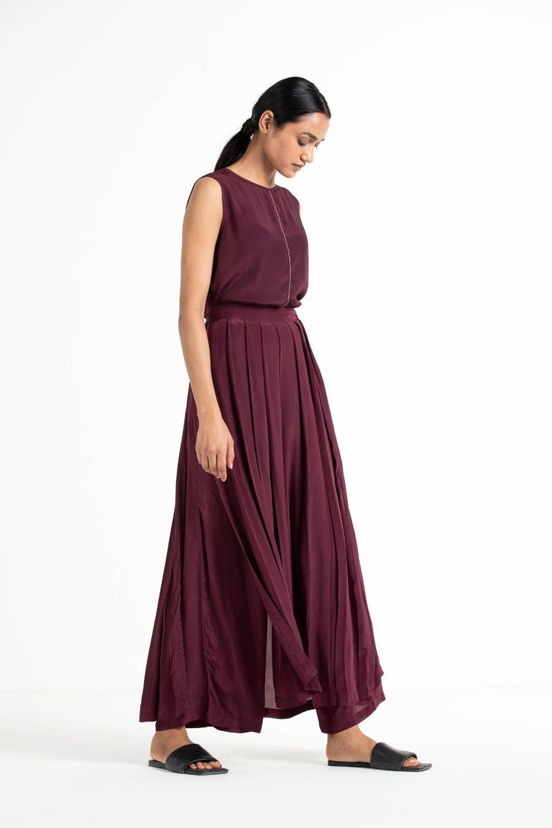 Round Neck Top Co-ord (Set of 2) linen Co-ord Set,Top & Tunics by THREE for women in Singapore