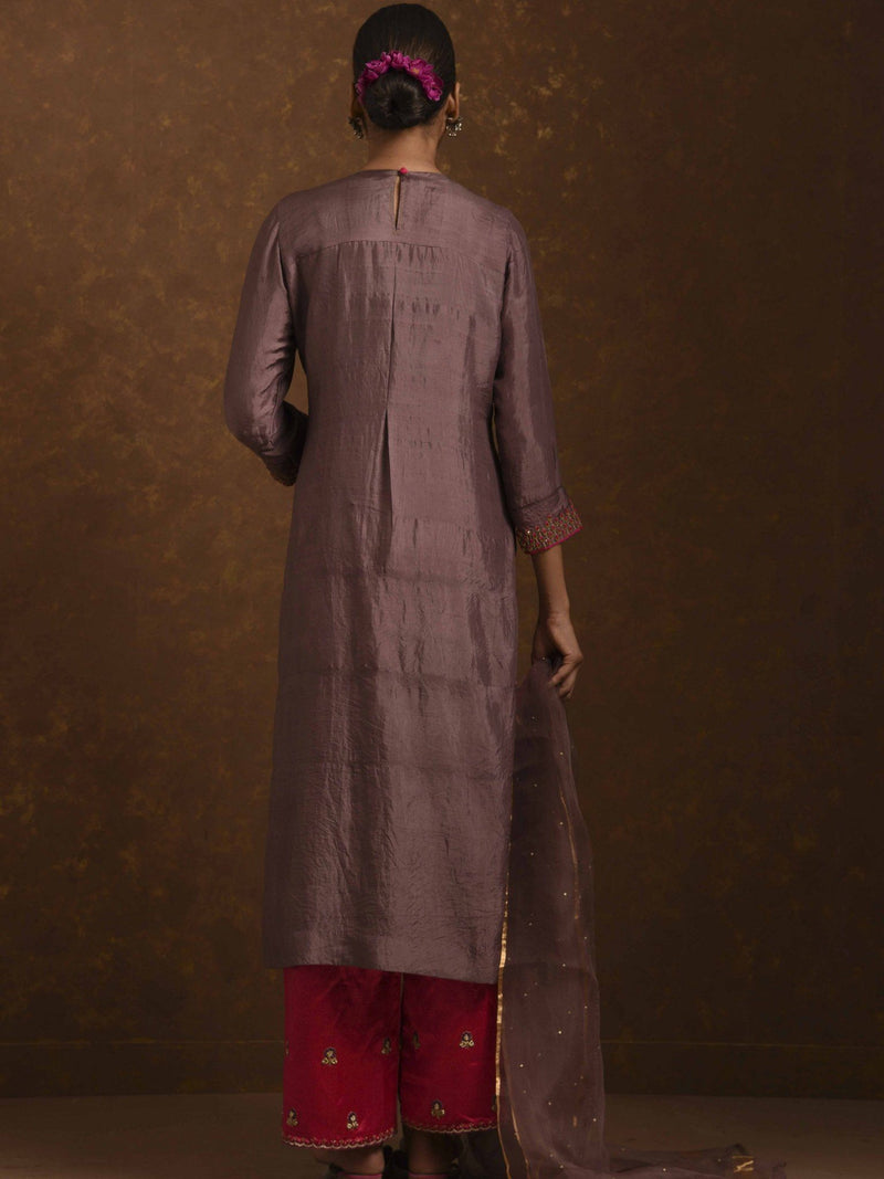Ruhani Mocha-Pink Kurta Set Fashion Priti Prashant 