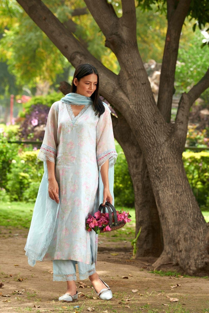 Sadabahaar Light Blue Kurta Set Fashion Priti Prashant 