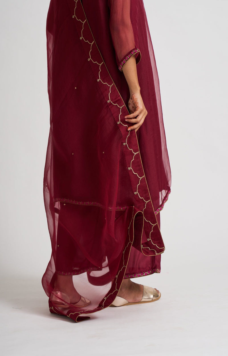 Safeena Maroon Kurta Set Fashion DOT