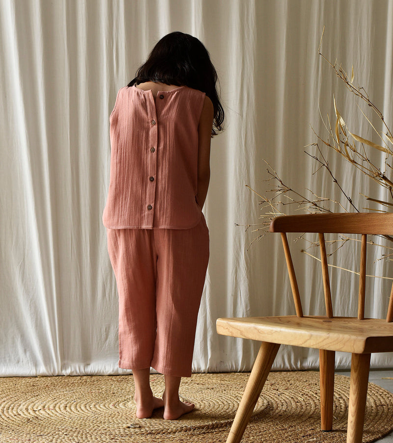 Salmon Co-ord Set Co-ord Set by Khara Kapas Kids for kids in Singapore